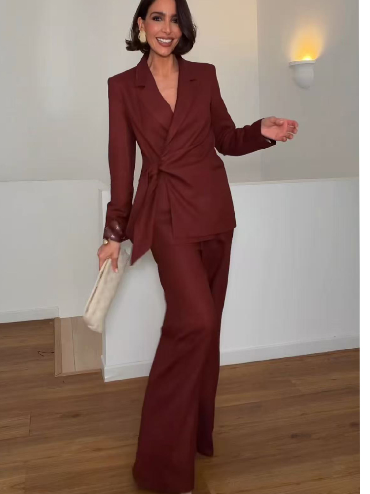 Women'S Formal Wear Pants Suit - Conjunto de Blazer e Calças para
