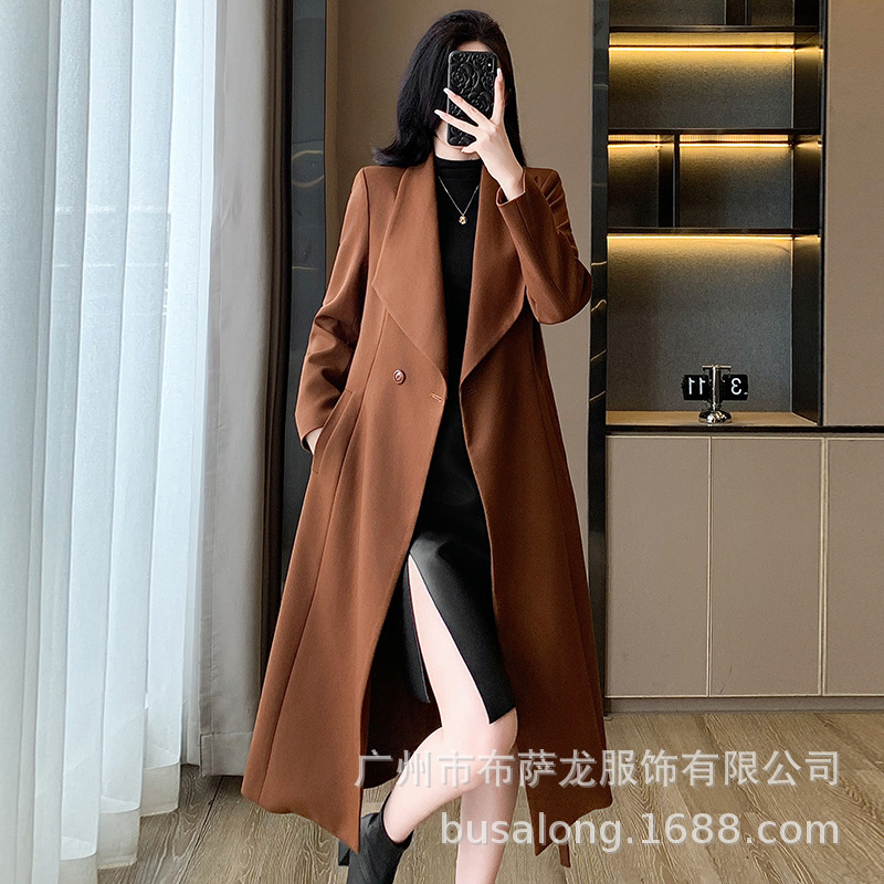 Women'S Formal Wear Pants Suit - Novo Casaco Trench Feminino Outono/Inverno 2025,