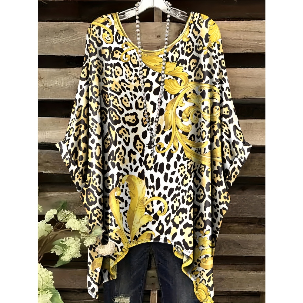 Women'S Formal Day Wear - Moda feminina animal impressão camiseta formal