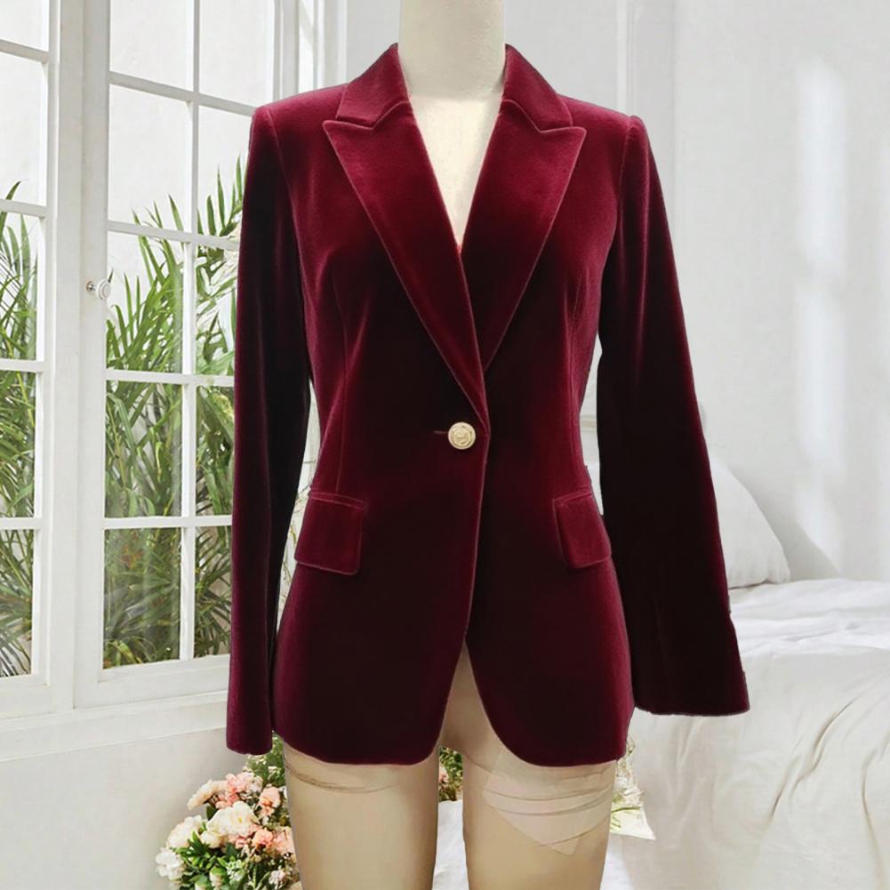 Women'S Formal Wear For A Wedding - Blazer Feminino de Veludo Tamanho Grande