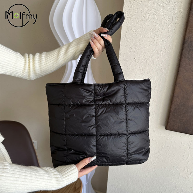 Shoulder Bag Structured - Inverno acolchoado bolsa de ombro para