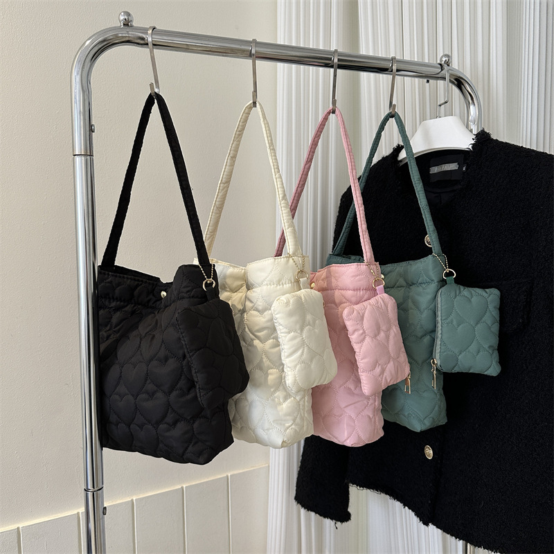 Shoulder Bag Structured - Nova moda cor sólida acolchoada sacola