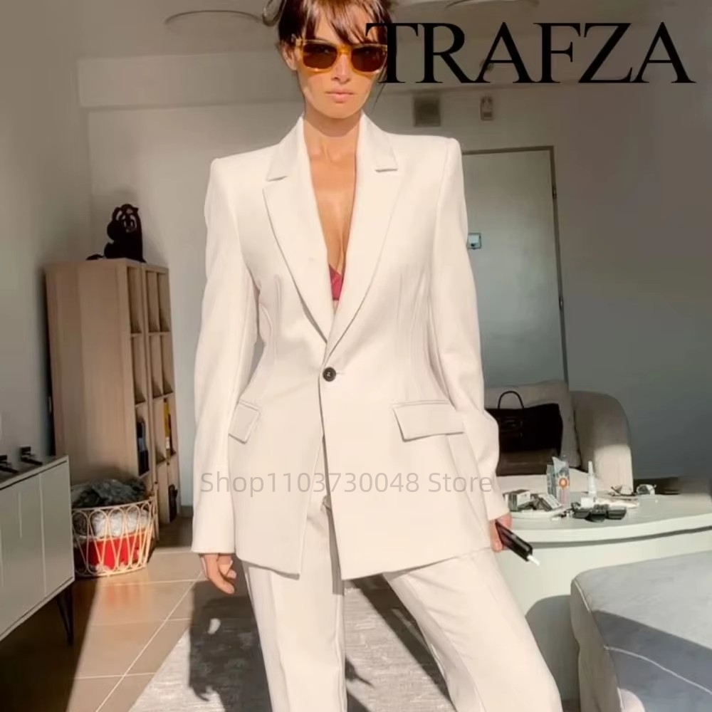 Women'S Formal Wear Pants Suit - Conjunto de Blazer e Calças para