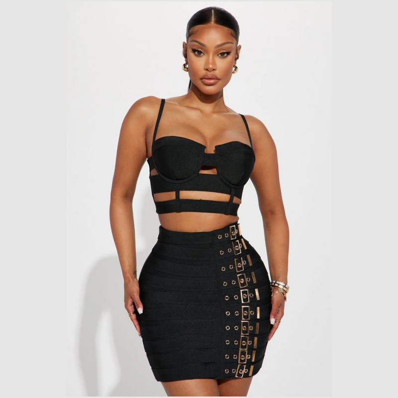 Preto branco bandagem vestido  - Women'S Formal Evening Wear Tops avaliação e preço