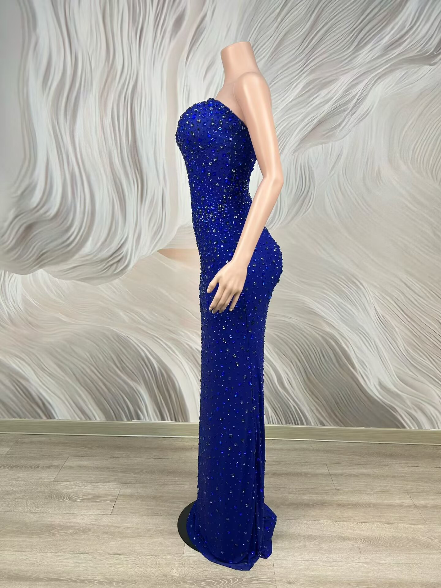 Vestido de Gala Azul Sem Alças - Formal Wear Gowns For Women avaliação e preço
